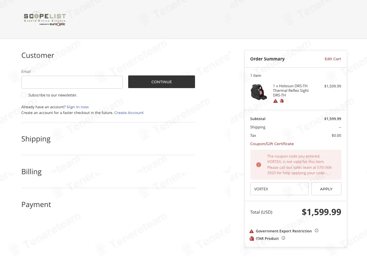 Scopelist coupon code: 10% off with VORTEX. Tested and valid as 2 months ago.