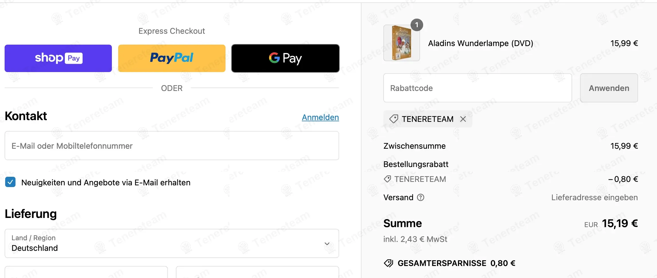 Der Ostfilm coupon code: 5% off with TENERETEAM. Tested and valid as 1 year ago.