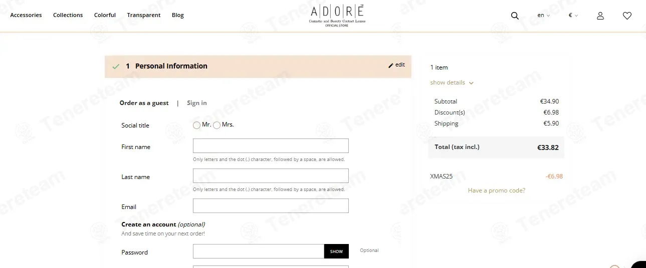 Adore Lenses IT coupon code: 20% off with XMAS25. Tested and valid as 3 months ago.