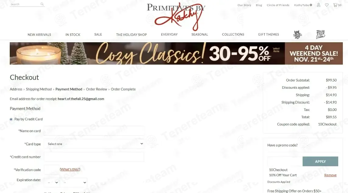 Primitives By Kathy coupon code: 10% off with 10Checkout. Tested and valid as 3 weeks ago.