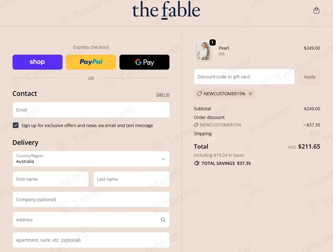 The Fable AU coupon code: 15% off with NEWCUSTOMER15%. Tested and valid as 4 months ago.