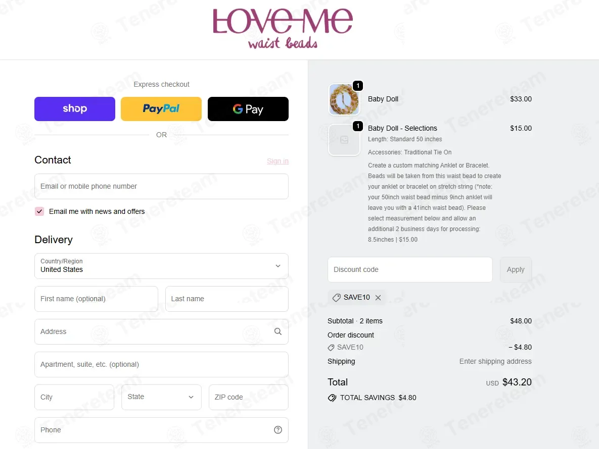Love Me Waist Beads coupon code: 10% off with SAVE10. Tested and valid as 1 month ago.