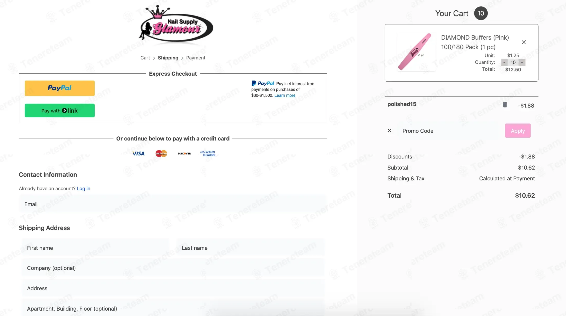 Nail Supply Glamour coupon code: 15% off with POLISHED15. Tested and valid as 3 weeks ago.