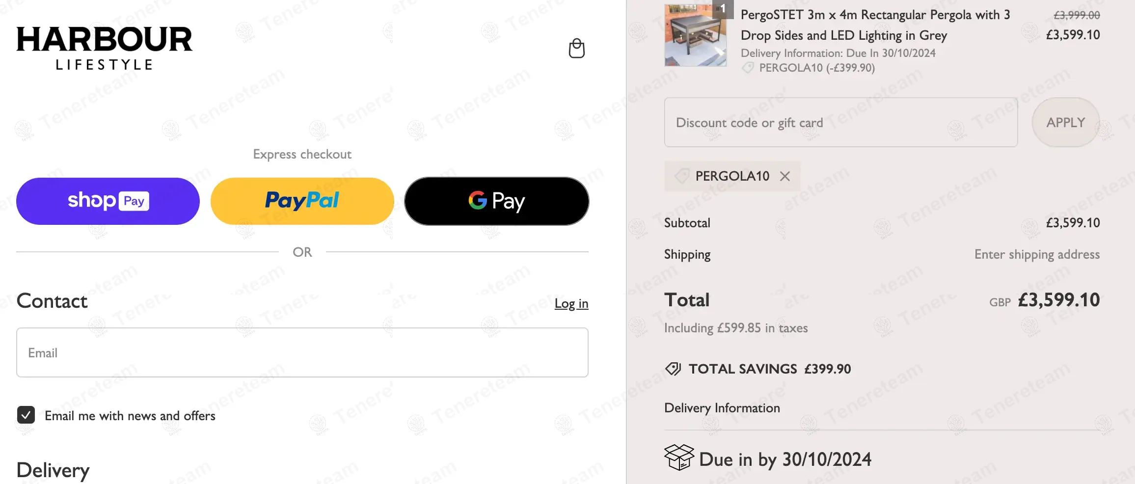 Harbour Lifestyle UK coupon code: 10% off with PERGOLA10. Tested and valid as 1 year ago.