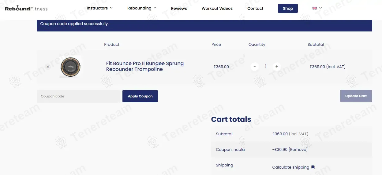 Rebound Fitness coupon code: 10% off with NUALA. Tested and valid as 1 year ago.
