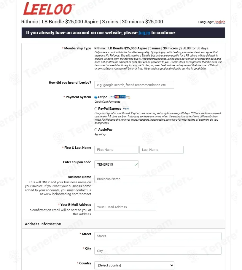 Leeloo Trading coupon code: 15% off with TENERE15. Tested and valid as 2 weeks ago.