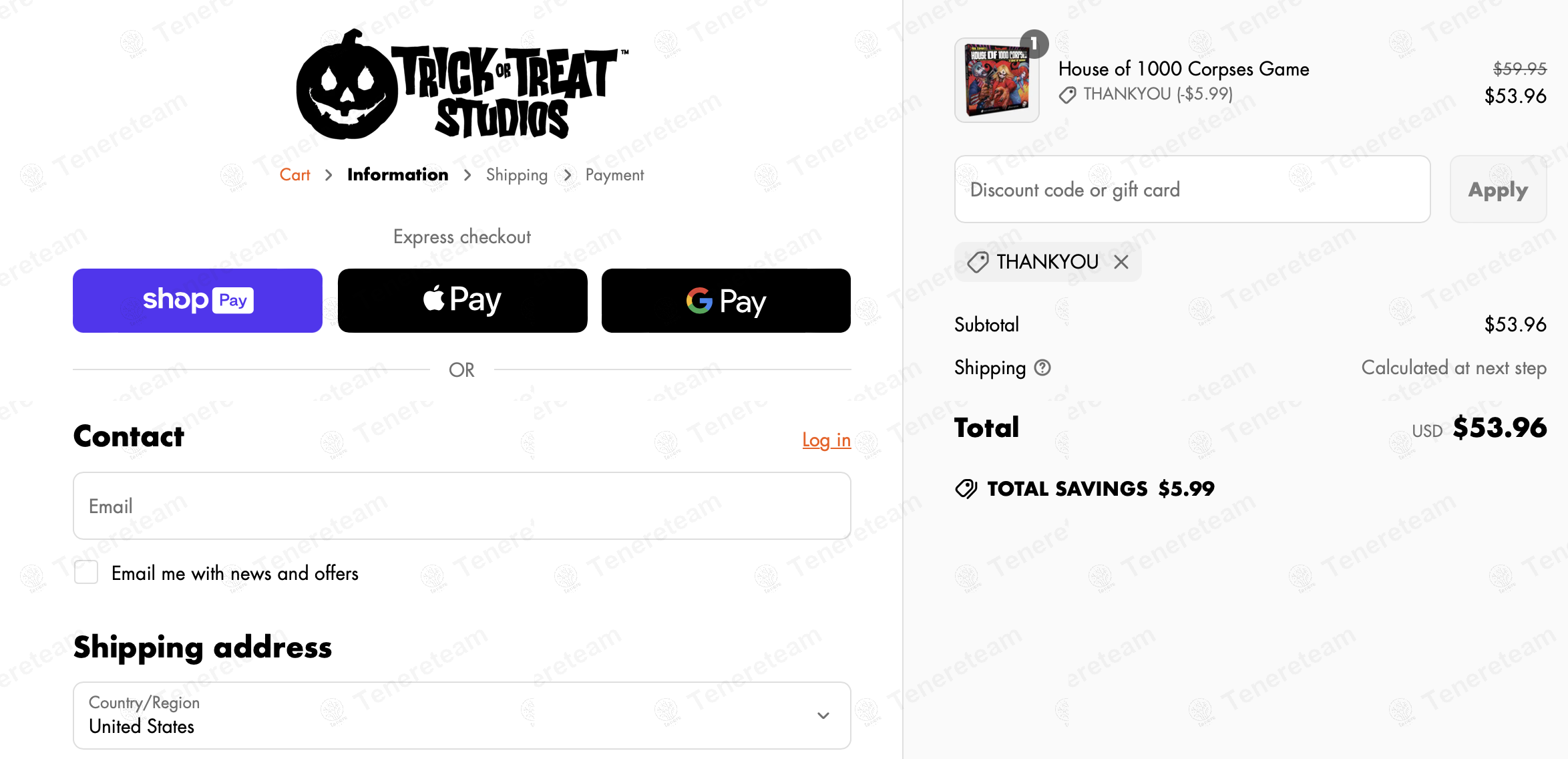 Trick Or Treat Studios coupon code: 10% off with THANKYOU. Tested and valid as 1 year ago.