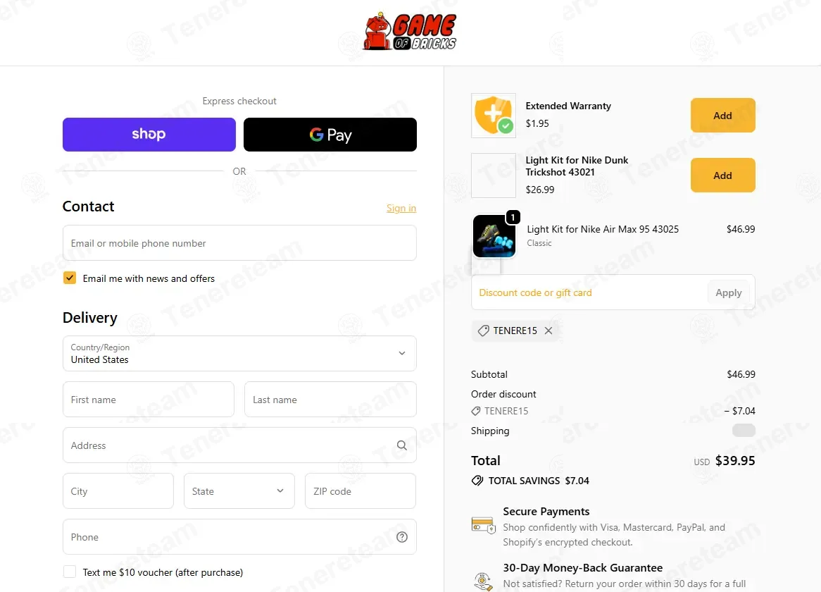 Game Of Bricks coupon code: 15% off with TENERE15. Tested and valid as 1 month ago.