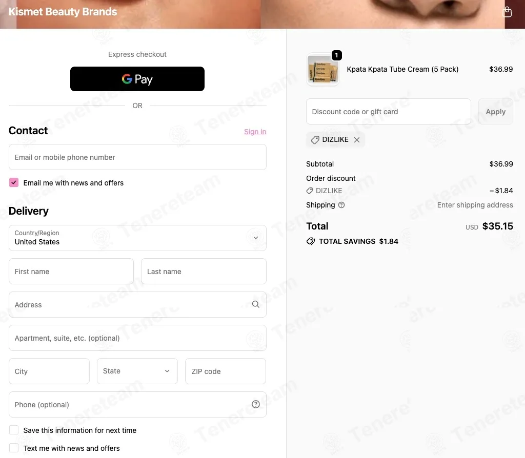 Kismet Beauty Brands coupon code: 5% off with DIZLIKE. Tested and valid as 3 months ago.