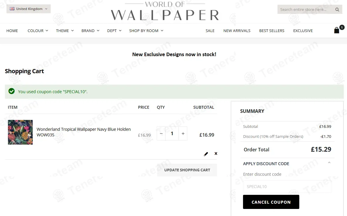 World Of Wallpaper apply coupon code