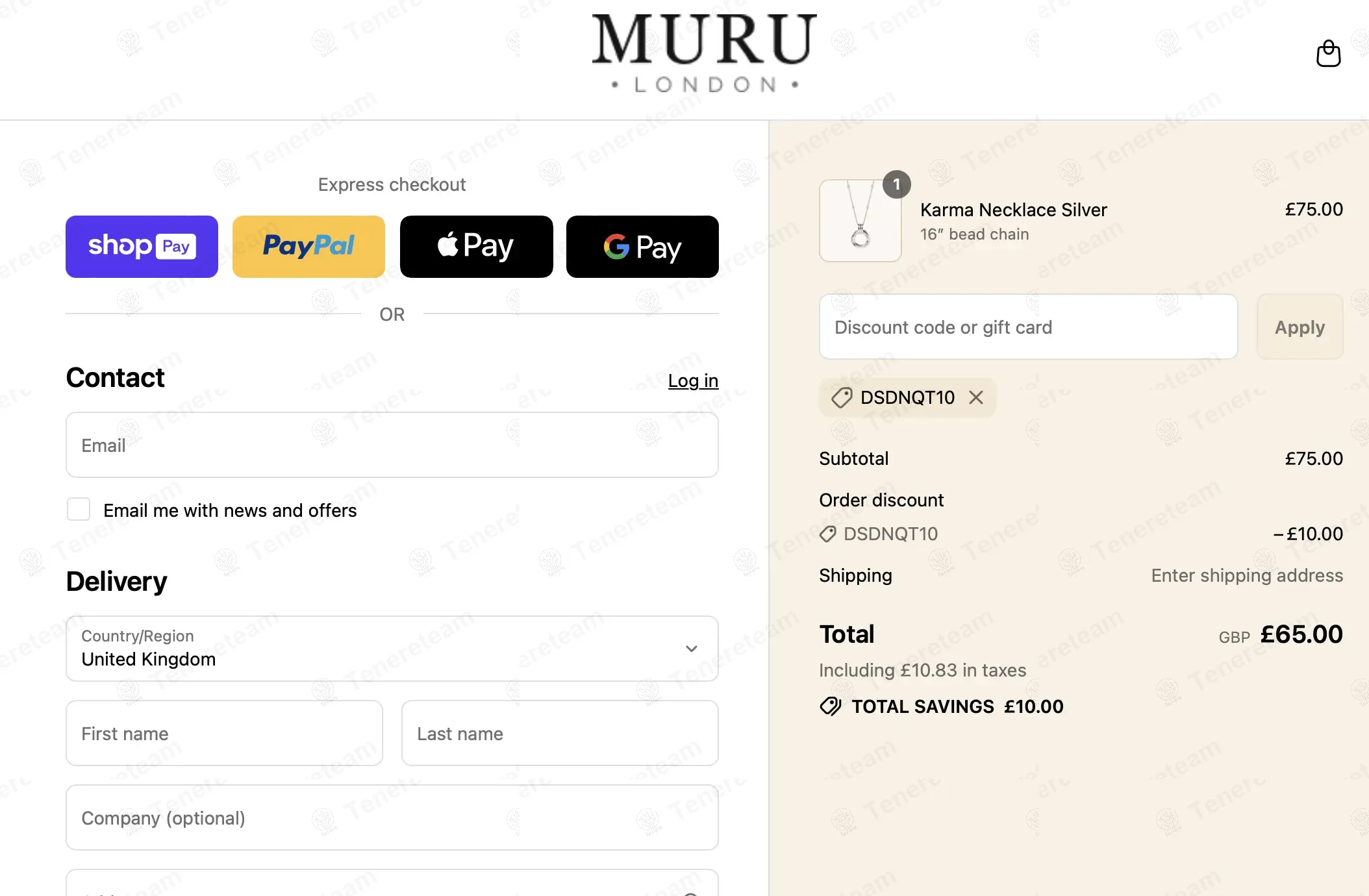 Muru Jewellery coupon code: £10 off with DSDNQT10. Tested and valid as 11 months ago.