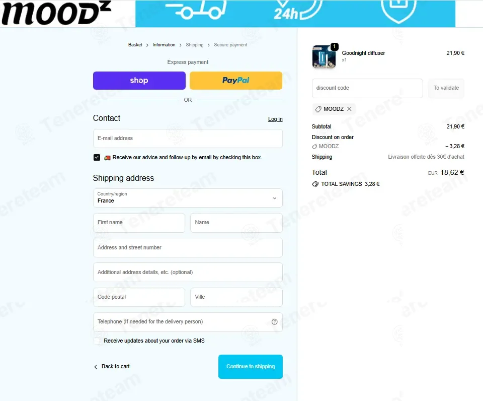 My Moodz coupon code: 15% off with MOODZ. Tested and valid as 2 months ago.