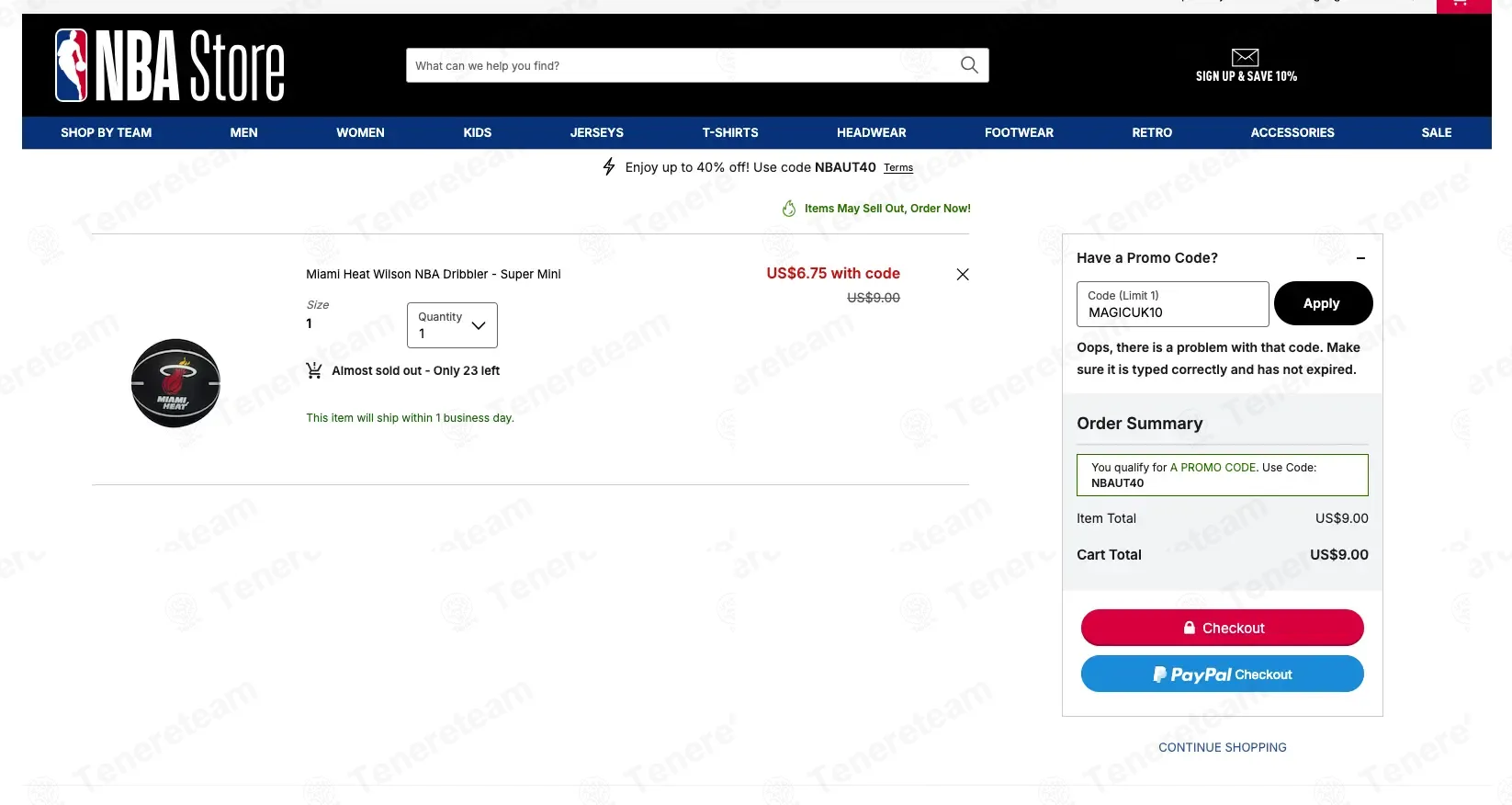 NBA Store EU coupon code: 10% off with MAGICUK10. Tested and valid as 1 month ago.