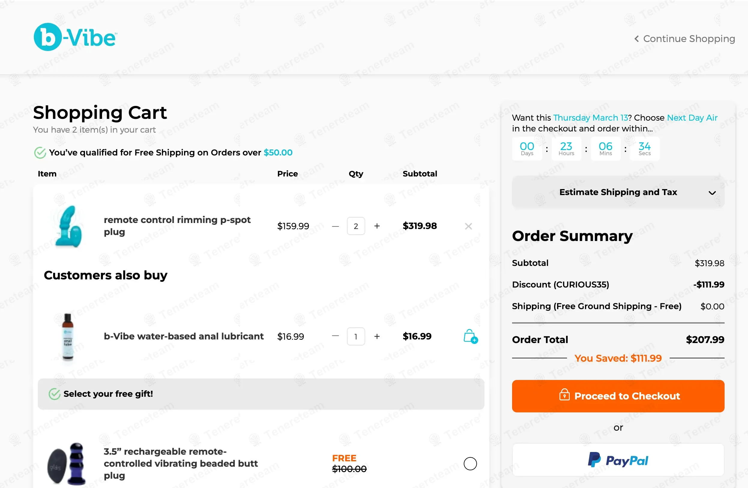 B Vibe coupon code: 35% off with CURIOUS35. Tested and valid as 1 year ago.