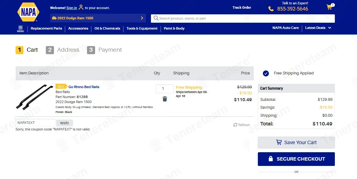 NAPA Auto Parts coupon code: $10 off with NAPATEXT. Tested and valid as 2 months ago.