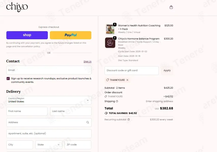 We Are Chiyo coupon code: 10% off with THANKYOU10. Tested and valid as 2 months ago.