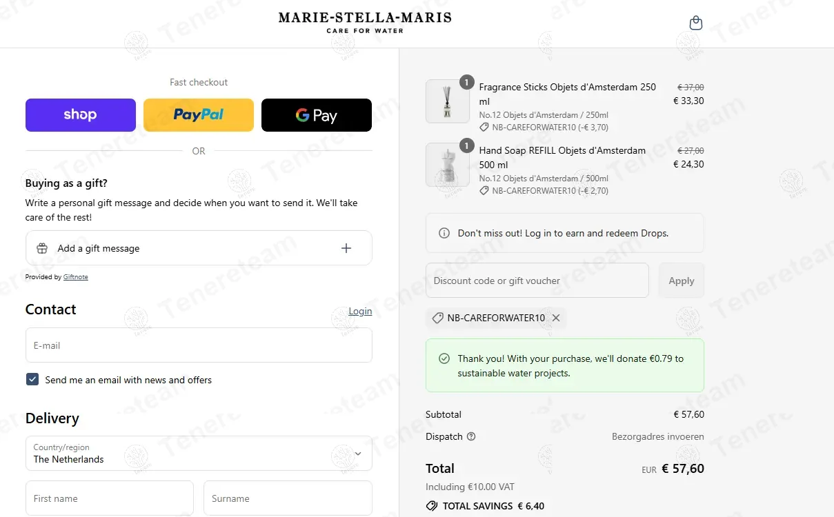 Marie Stella Maris coupon code: 10% off with nb-careforwater10. Tested and valid as 11 months ago.