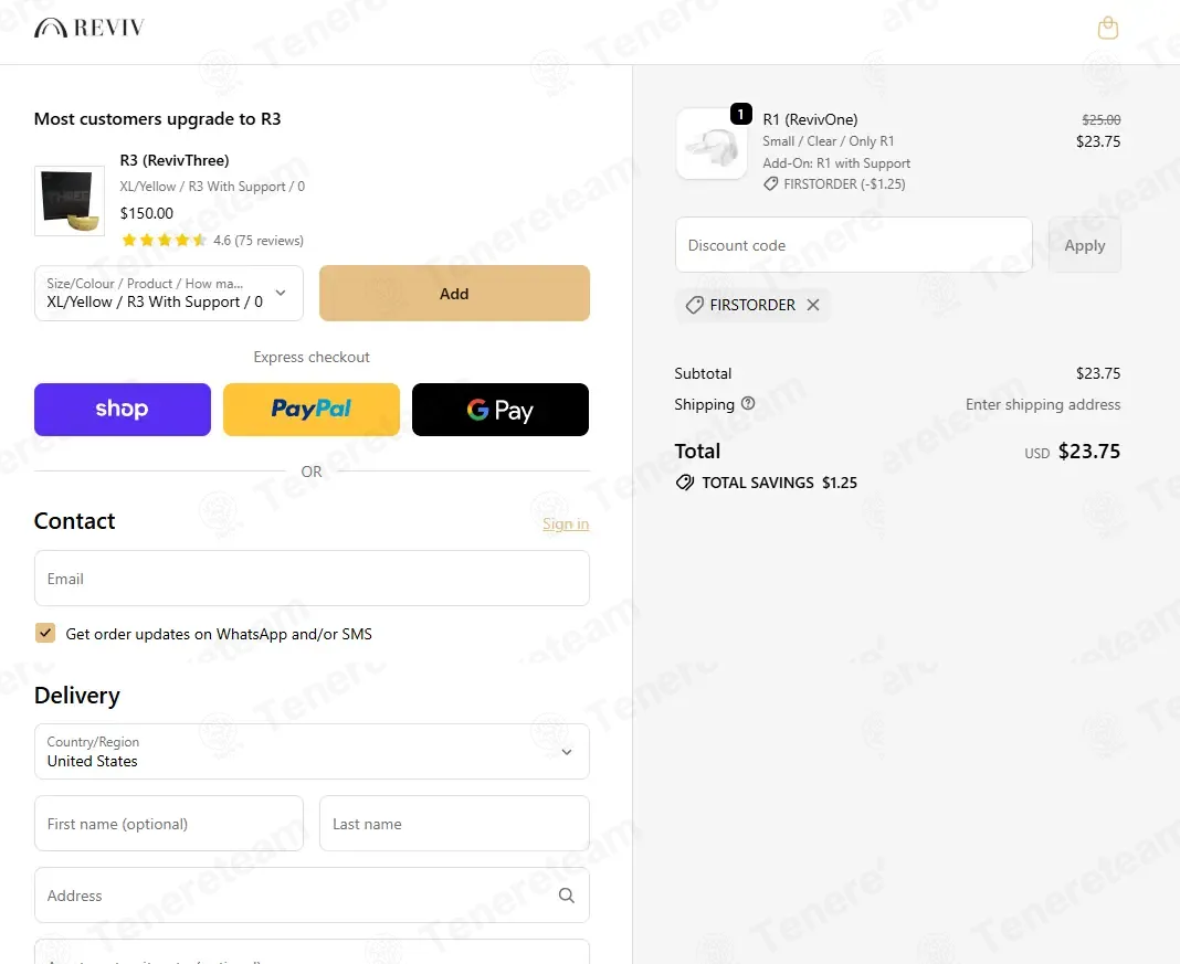 Get Reviv coupon code: 5% off with FIRSTORDER. Tested and valid as 3 weeks ago.