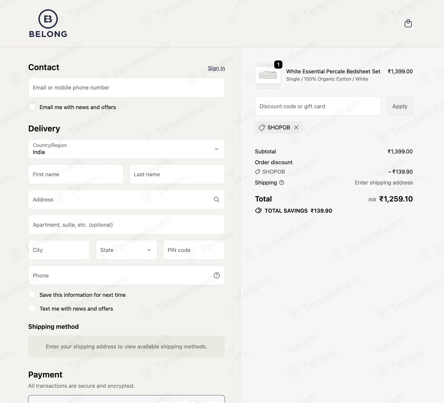 Belong India coupon code: 10% off with SHOPOB. Tested and valid as 3 weeks ago.
