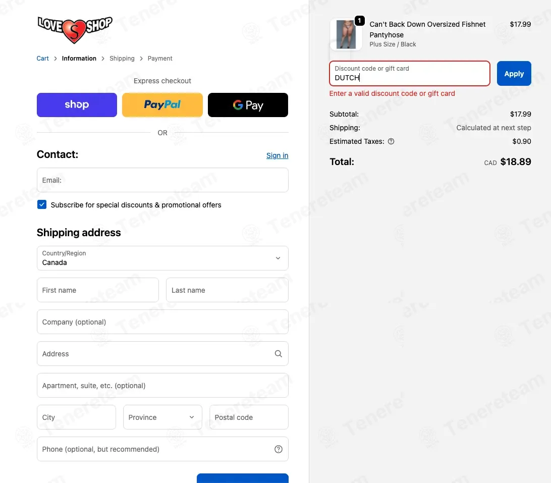 Love Shop coupon code: 10% off with DUTCH. Tested and valid as 2 weeks ago.