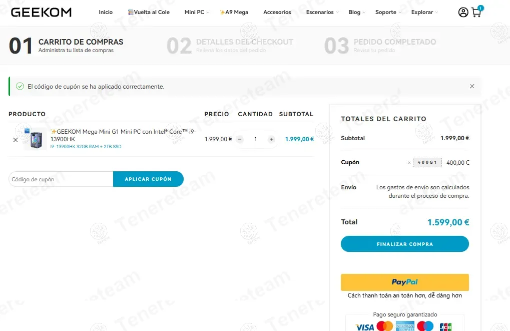 GEEKOM ES coupon code: €400 off with 400G1. Tested and valid as 9 months ago.
