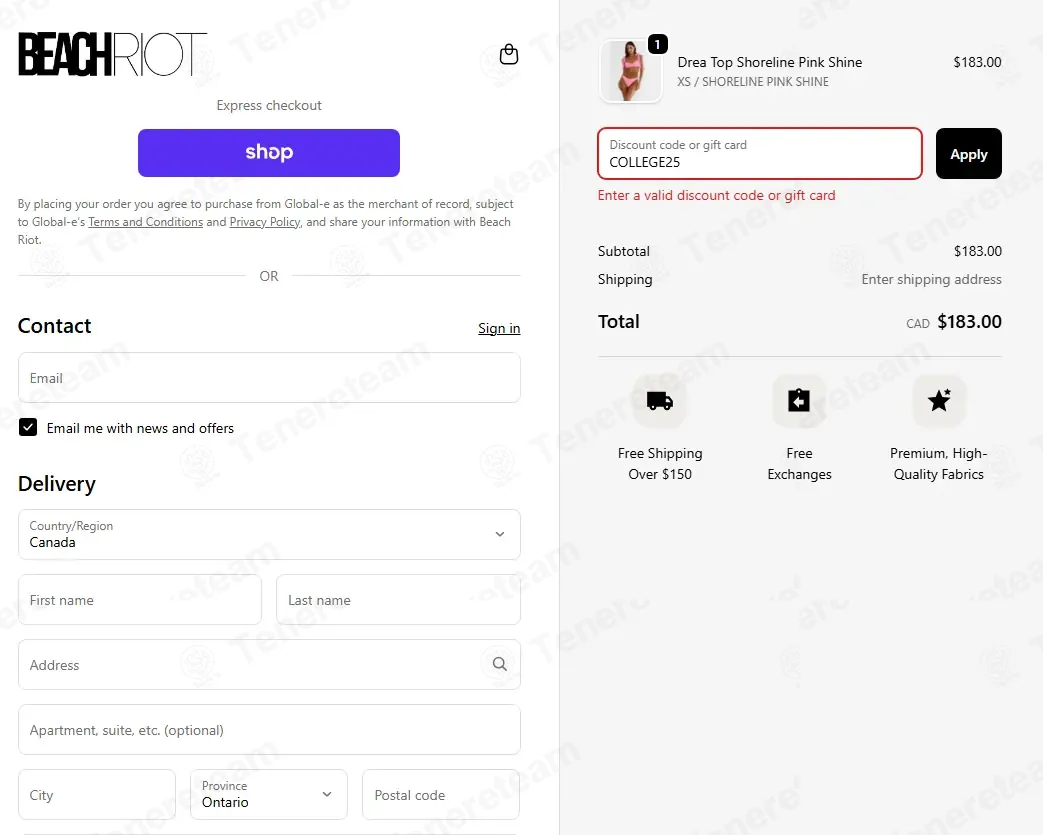 Beach Riot coupon code: 25% off with COLLEGE25. Tested and valid as 3 months ago.