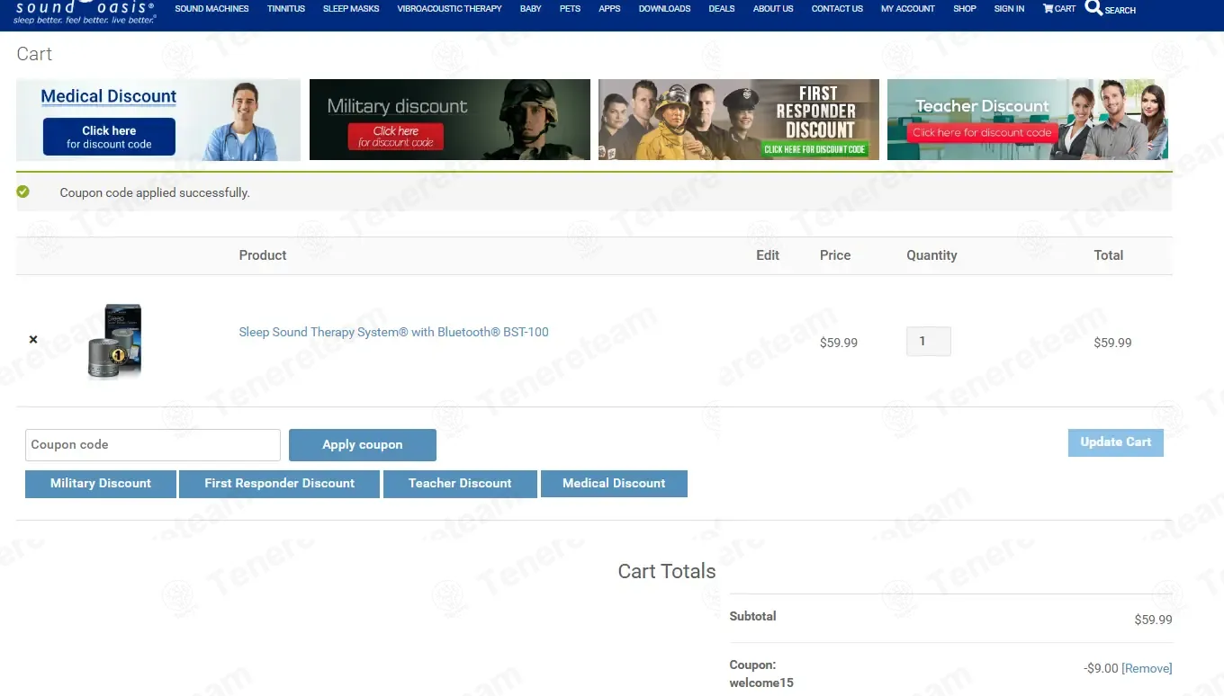 Sound Oasis coupon code: 15% off with WELCOME15. Tested and valid as 1 week ago.