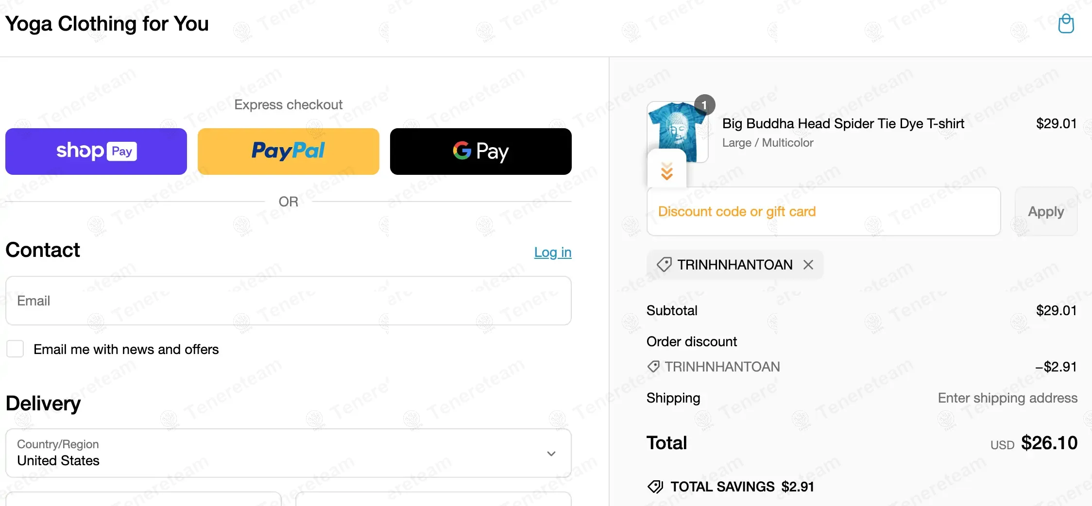 Yoga Clothing For You coupon code: 10% off with TRINHNHANTOAN. Tested and valid as 1 year ago.