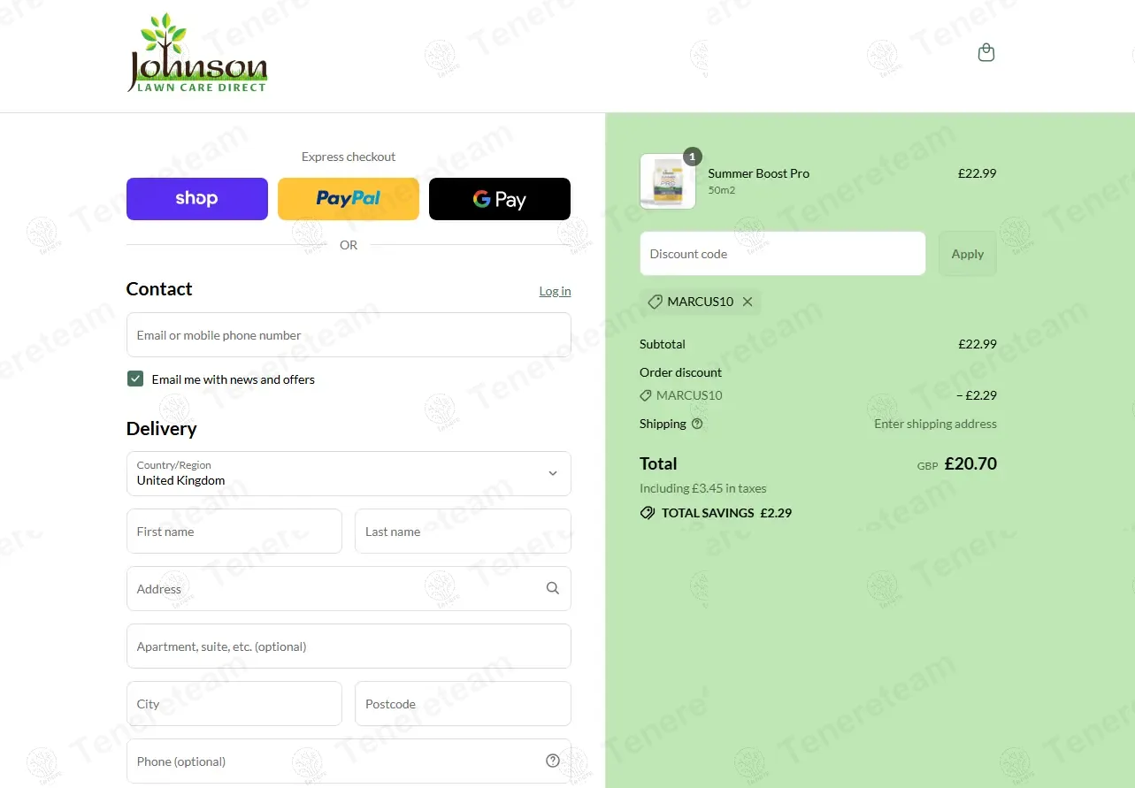 Johnson Lawn Care Direct UK coupon code: 10% off with MARCUS10. Tested and valid as 10 months ago.