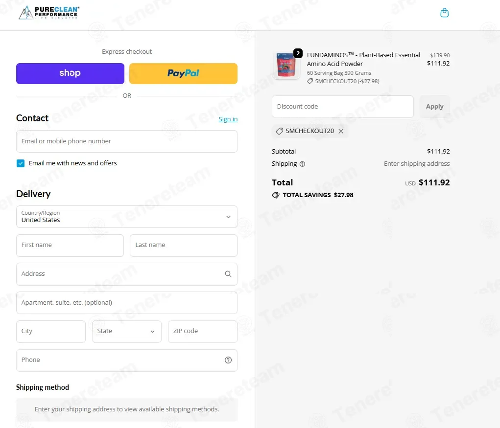 PureClean Performance coupon code: 20% off with SMCHECKOUT20. Tested and valid as 1 month ago.