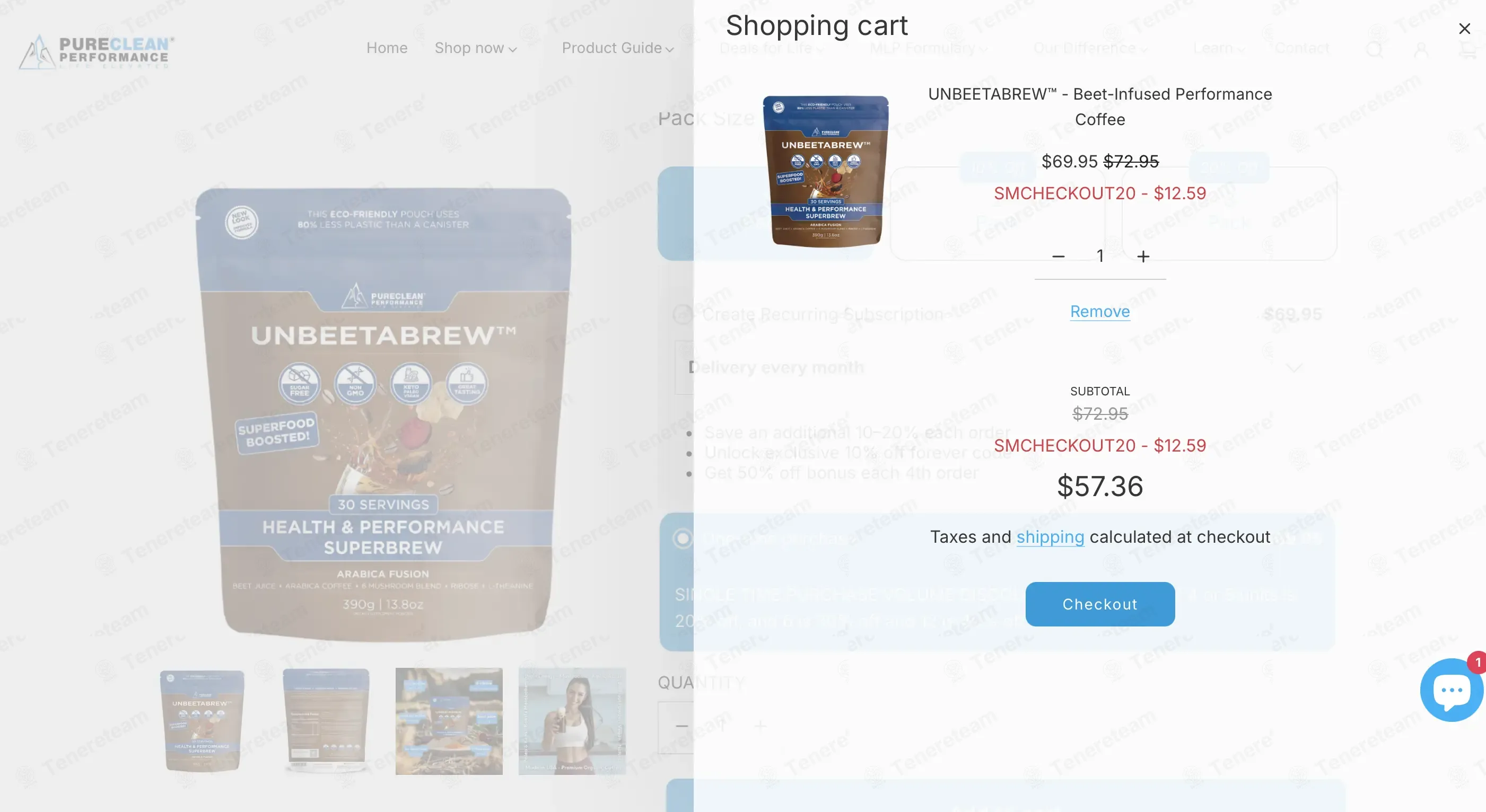 PureClean Performance coupon code: 20% off with SMCHECKOUT20. Tested and valid as 1 month ago.