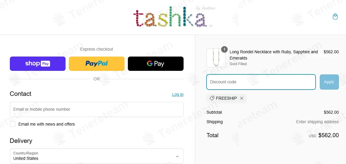 Tashka Jewelry coupon code: Sale off with FREESHIP. Tested and valid as 1 year ago.