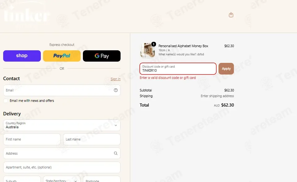 Timber Tinkers coupon code: 10% off with TINKER10. Tested and valid as 1 month ago.