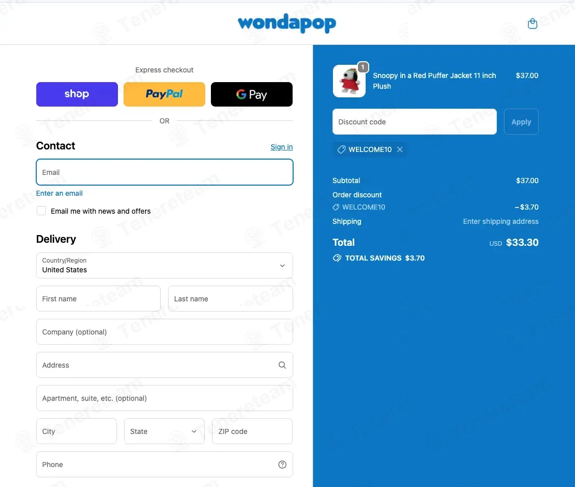 WondaPop coupon code: 10% off with WELCOME10. Tested and valid as 1 month ago.