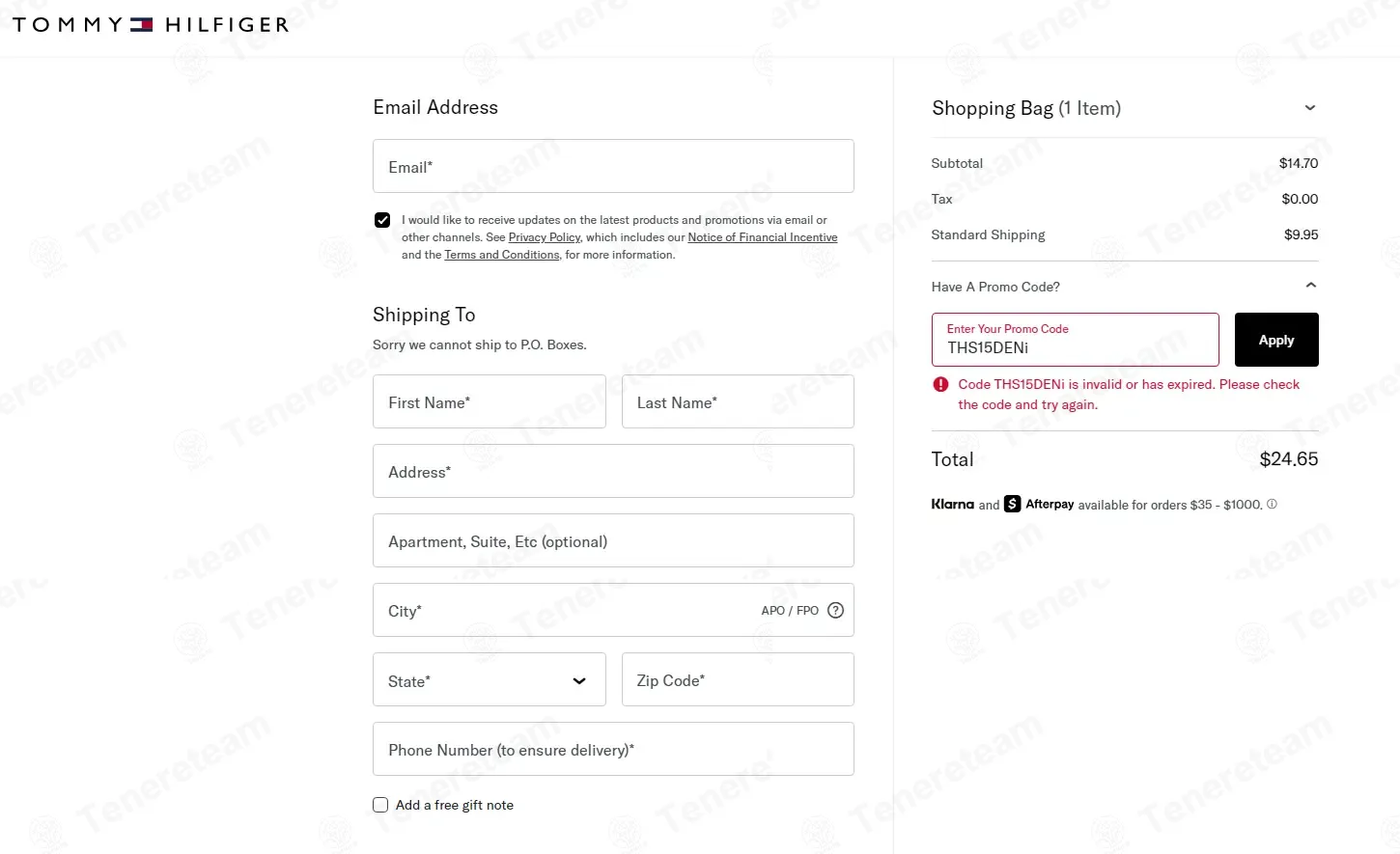 Tommy Hilfiger US coupon code: 15% off with THS15DENi. Tested and valid as 1 month ago.