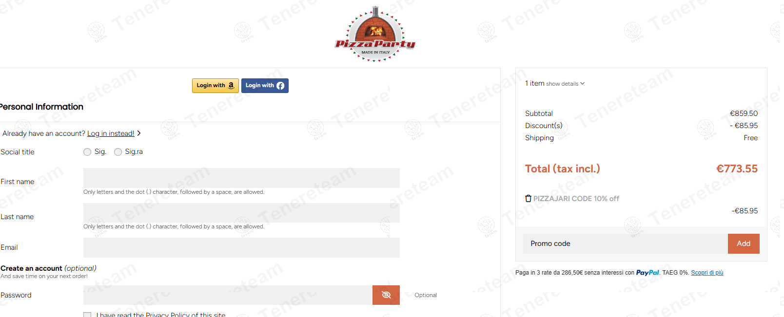 Pizza Party Shop coupon code: 10% off with PIZZAJARI. Tested and valid as 1 year ago.