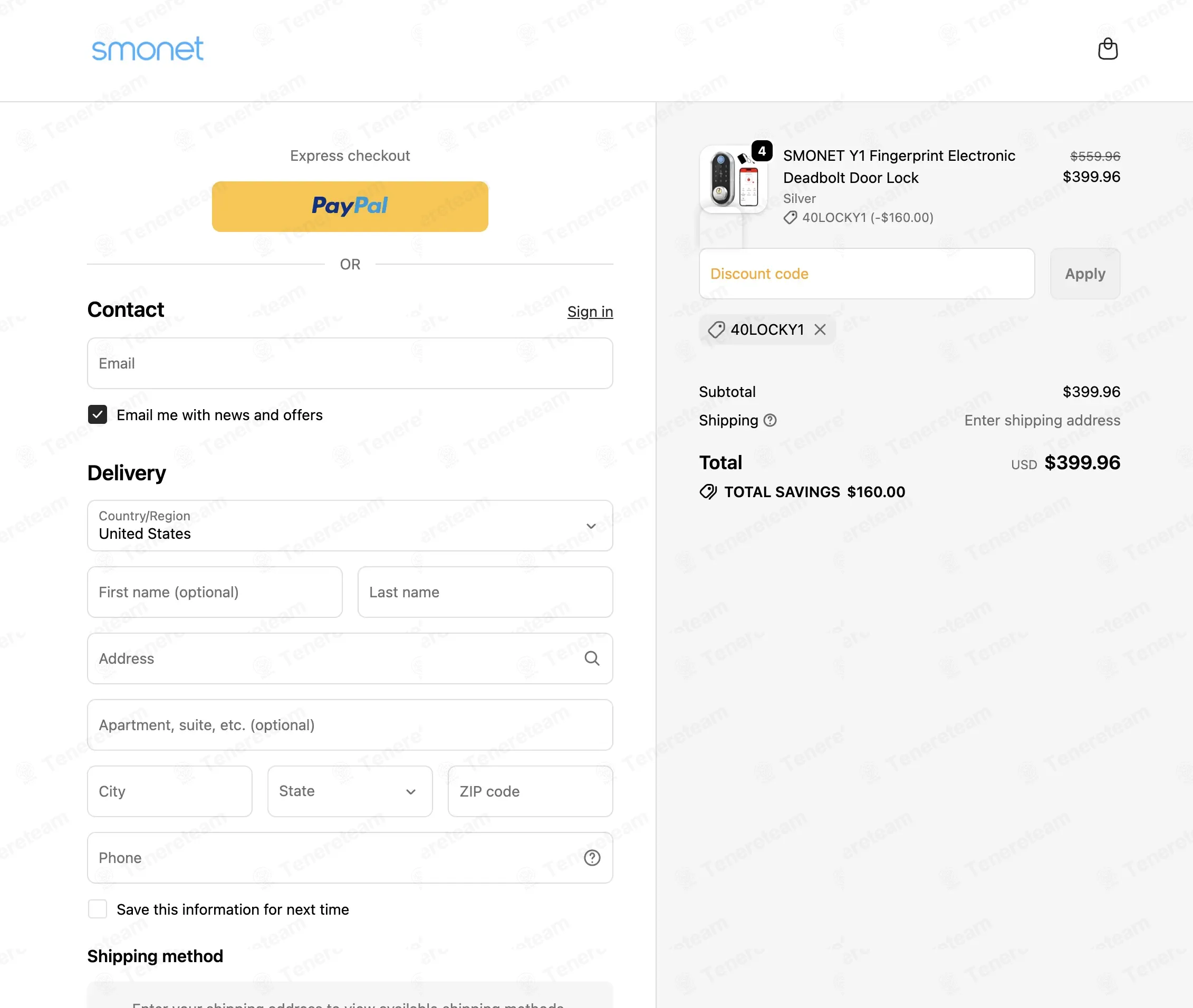 Smonet coupon code: $160 off with 40LOCKY1. Tested and valid as 1 day ago.
