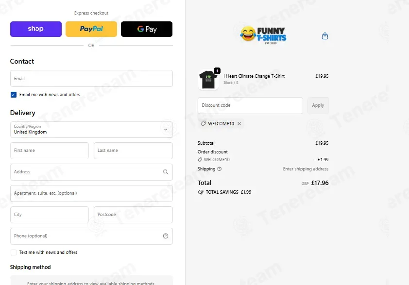 Funny Shirts UK coupon code: 10% off with WELCOME10. Tested and valid as 5 days ago.