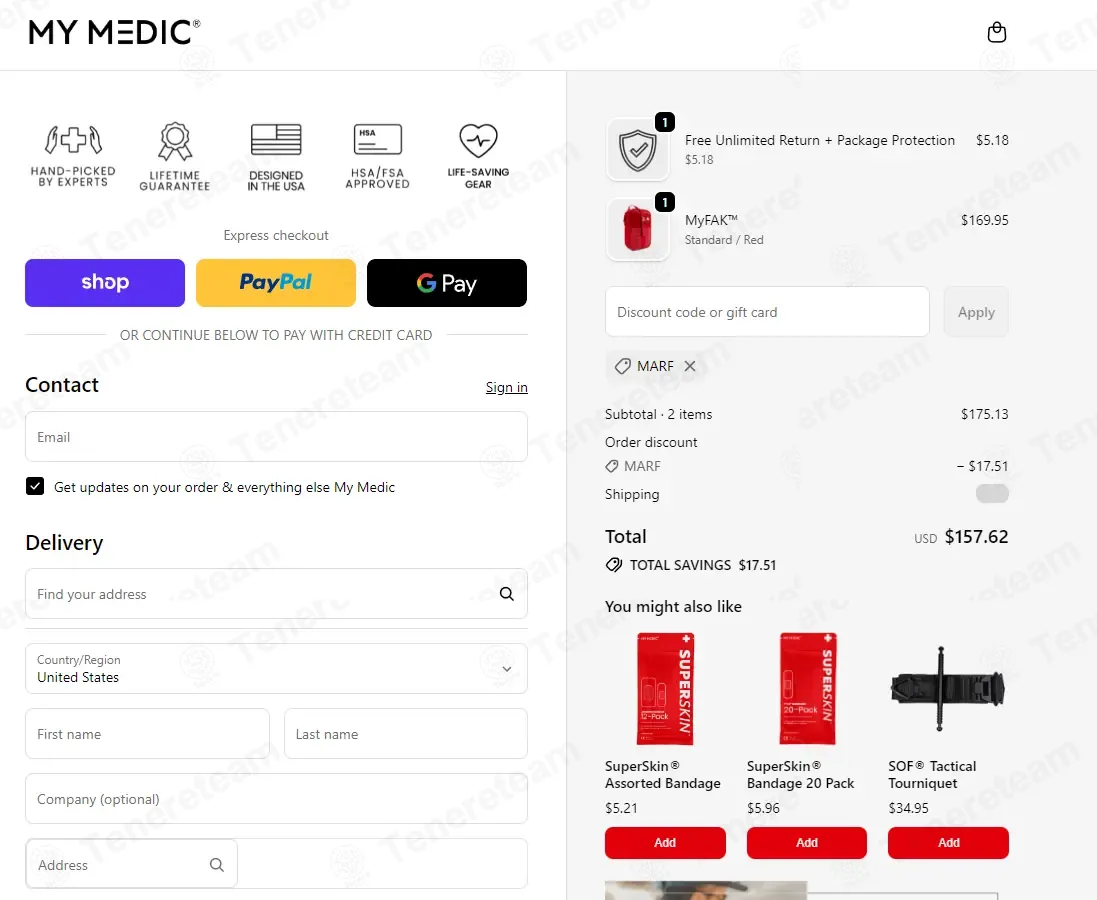 My Medic coupon code: 10% off with MARF. Tested and valid as 2 weeks ago.