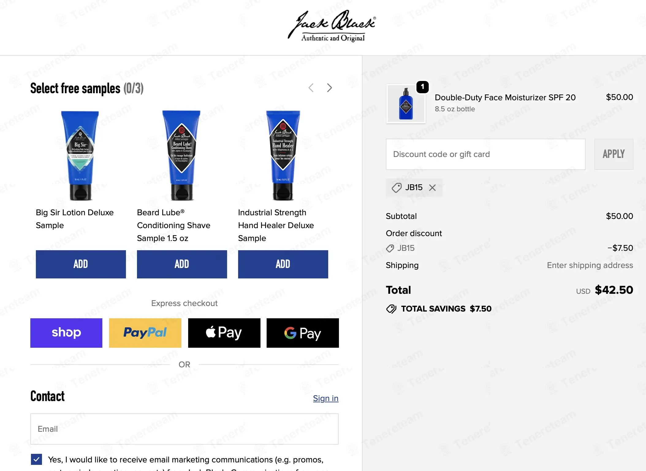 Jack Black coupon code: 15% off with JB15. Tested and valid as 4 days ago.