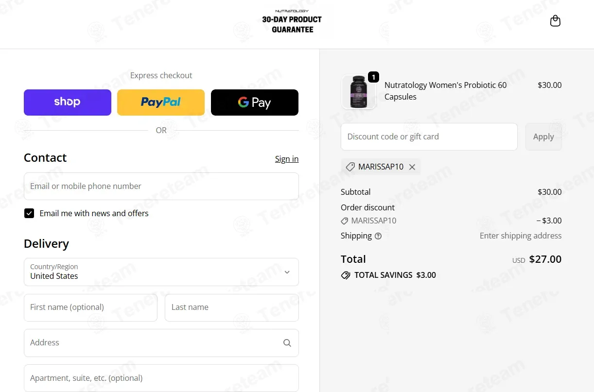 Nutratology coupon code: 10% off with MARISSAP10. Tested and valid as 2 months ago.