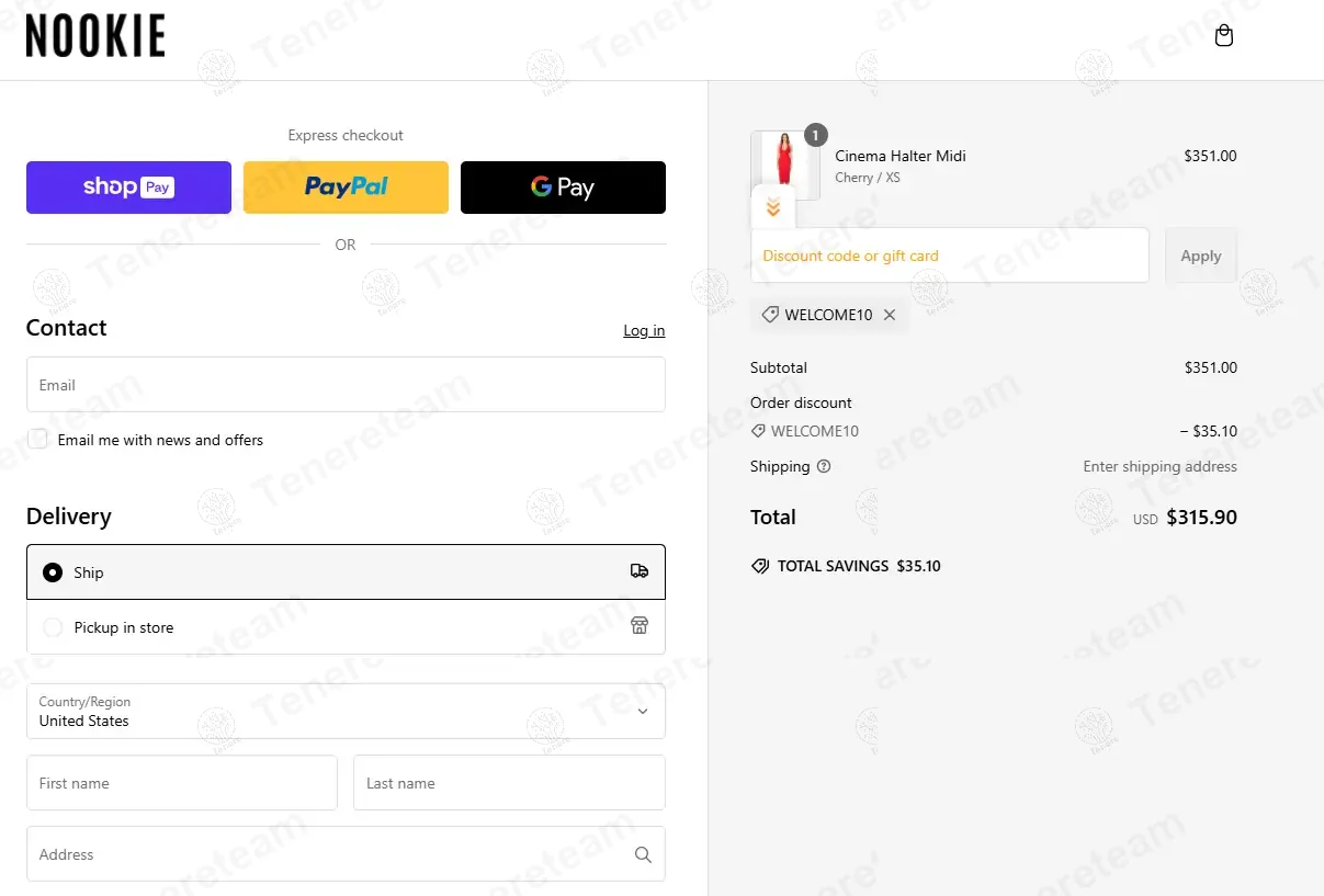Nookie coupon code: 10% off with WELCOME10. Tested and valid as 9 months ago.