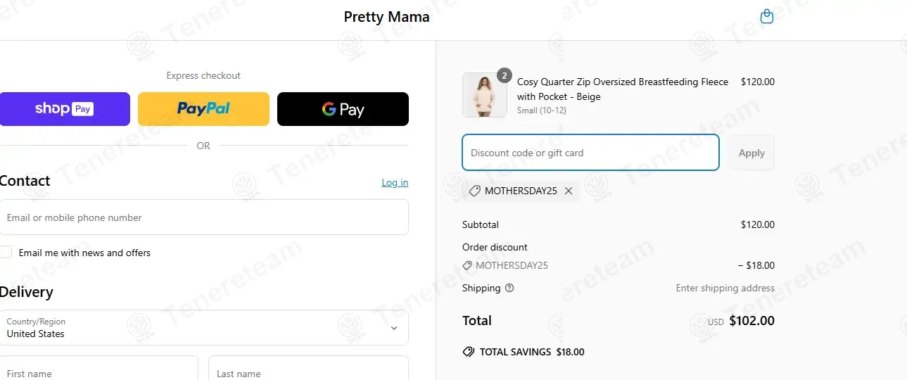 Pretty Mama coupon code: 15% off with MOTHERSDAY25. Tested and valid as 1 year ago.