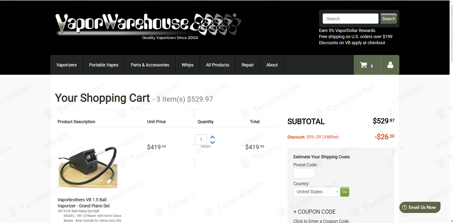 Vapor Warehouse apply coupon code