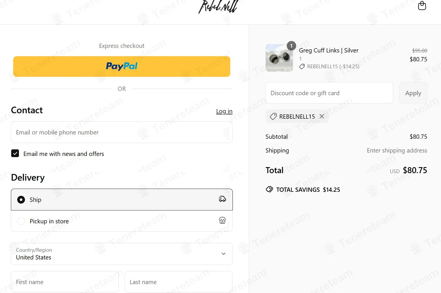 Rebel Nell coupon code verified as working at checkout