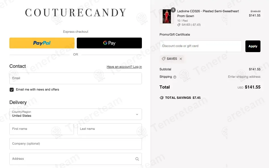 Couture Candy coupon code: 5% off with SAVE5. Tested and valid as 1 year ago.