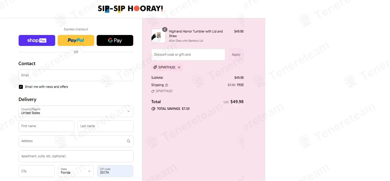 Sip Sip Hooray apply coupon code