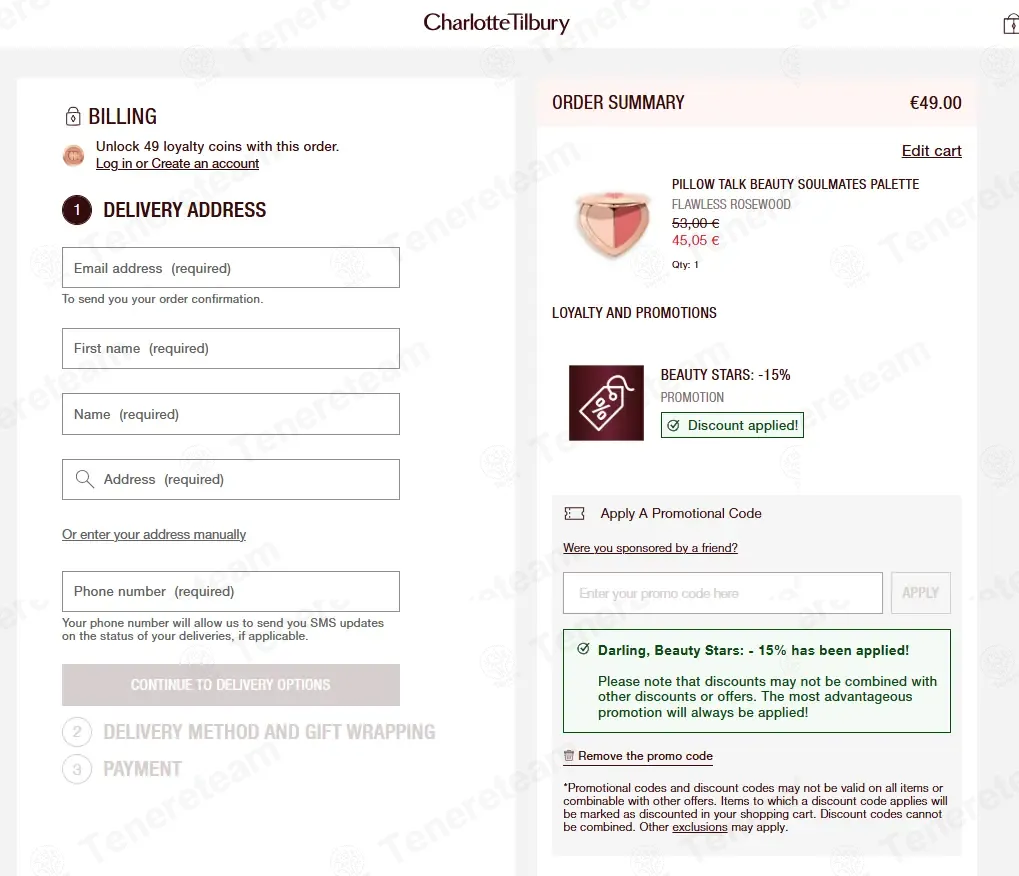 Charlotte Tilbury FR coupon code: 15% off with CT-SOC82WUVEHR. Tested and valid as 1 week ago.