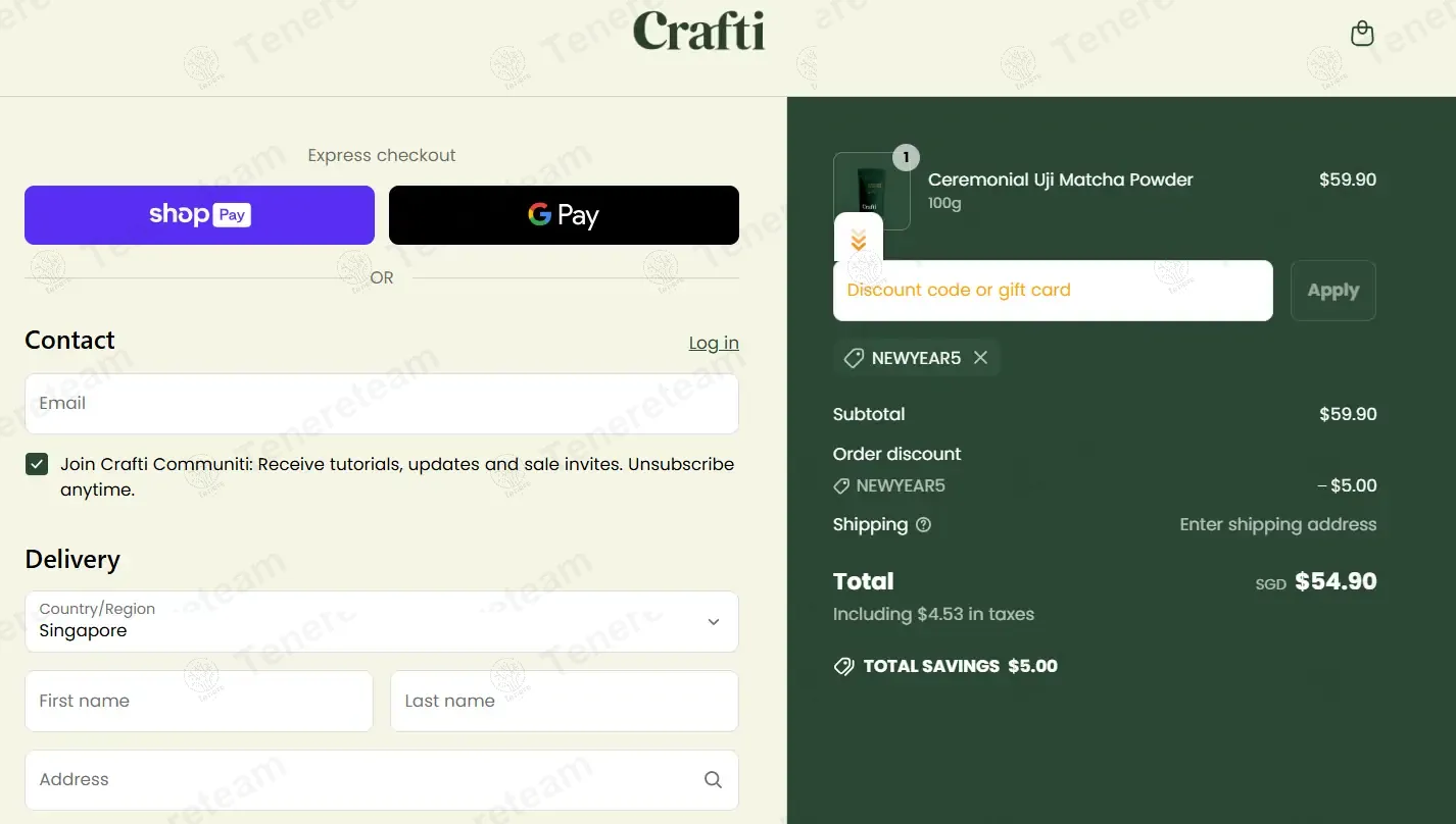 Getcrafti SG coupon code: $5 off with NEWYEAR5. Tested and valid as 1 year ago.