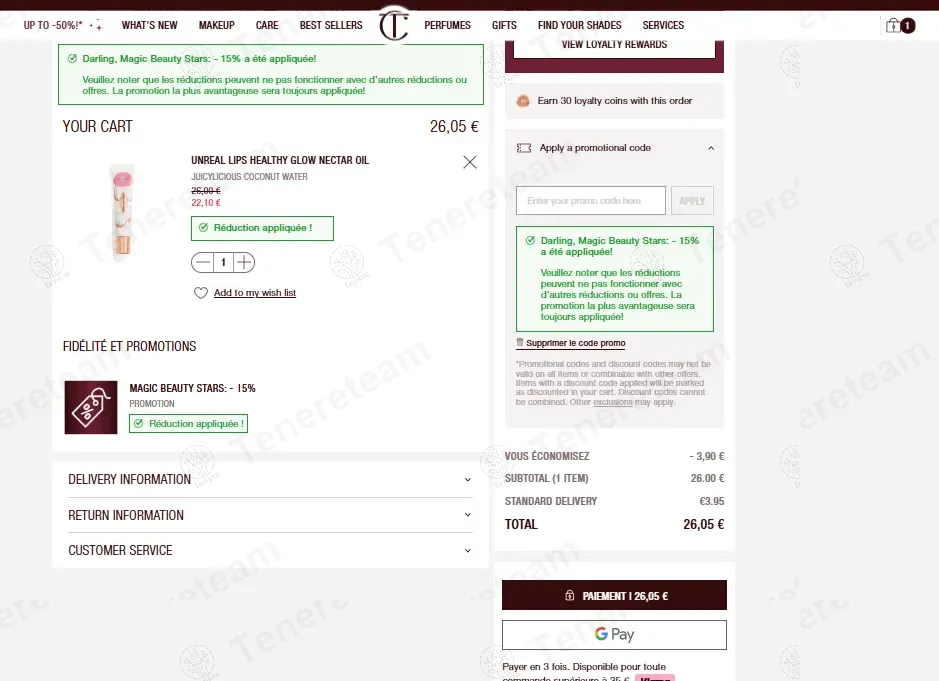 Charlotte Tilbury FR apply coupon code